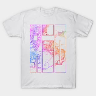 Rio de Janeiro, Brazil City Map Typography - Colorful T-Shirt